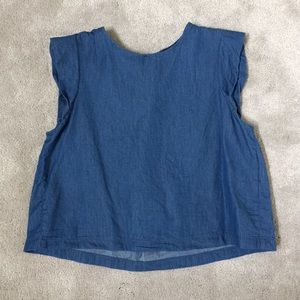 Zara denim chambray crop top